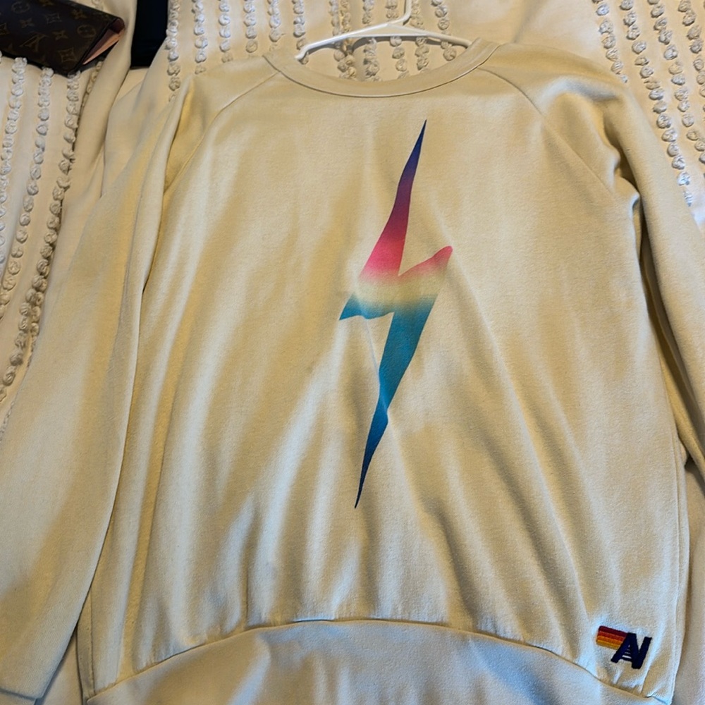 Aviator Nation neon bolt sweatshirt size small